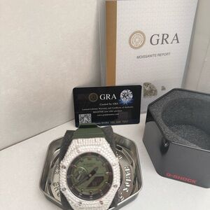 G-Shock Green Dial Casio G Shock GA2100 Moissanite Real Silver 925💎